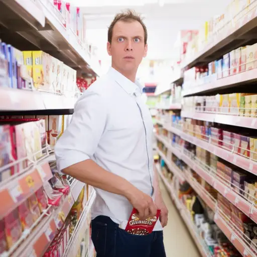 他从商店偷了一块巧克力。