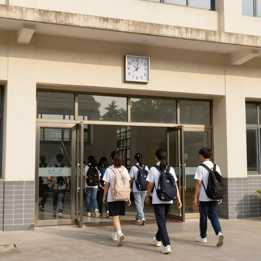学校在上午8点15分开始上课。