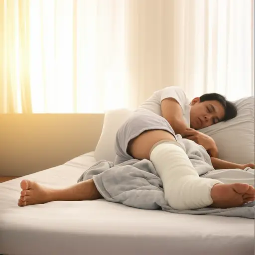 我脚踝骨折了，需要卧床休息。