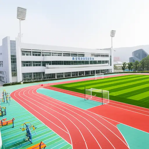 这所新学校拥有现代化的体育设施。