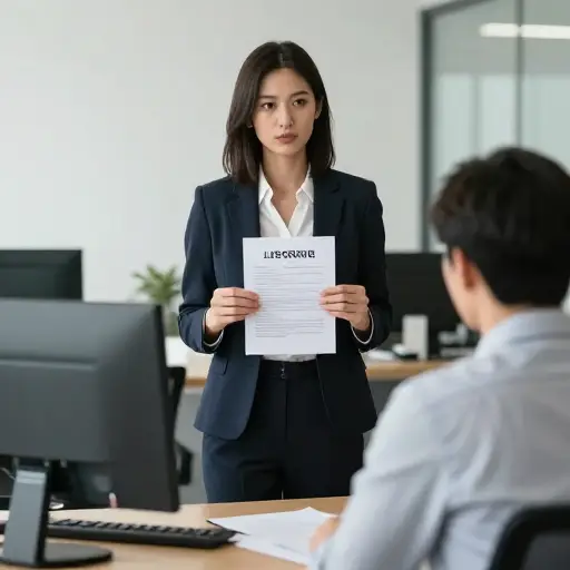 她走进办公室并辞职了。