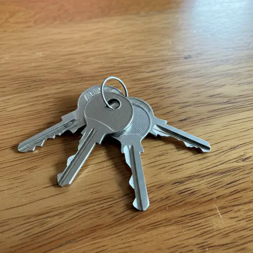 钥匙在哪里？它们在桌子上。