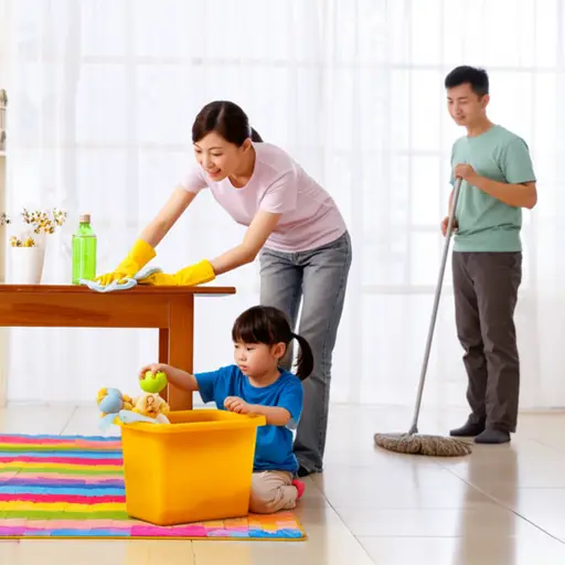 在我们家，家务是共同分担的。