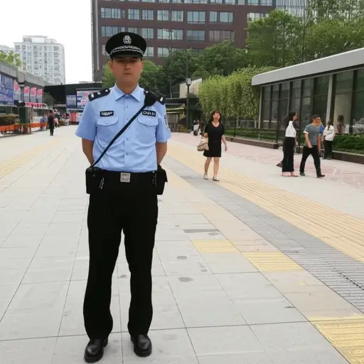 我注意到一名警察站在附近。