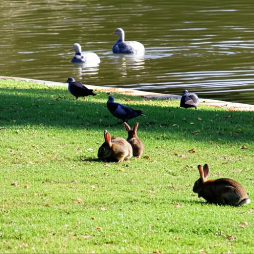我们在公园里看到了各种各样的动物。