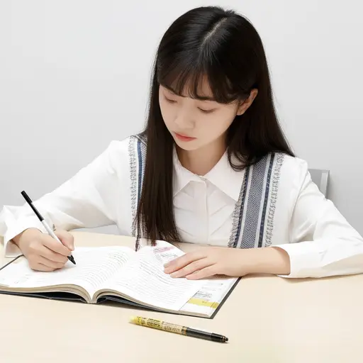 她正忙于为期末考试复习。