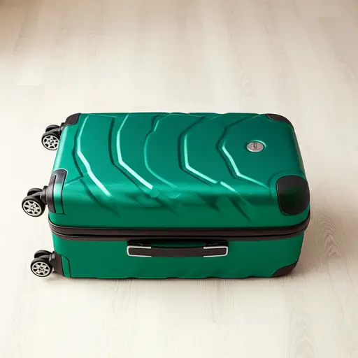 我没有多少行李，只有一个绿色的手提箱。