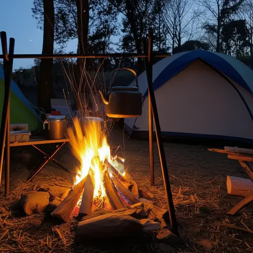 在露营时，我们经常在火上烧水。