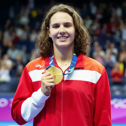 她是一位成功的女运动员。