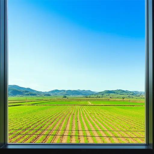 从房子望去，开阔的乡村景色很美。