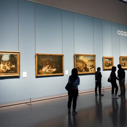 博物馆收藏了几幅珍贵的画作。