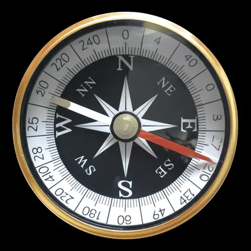 指南针上的方位点是北、南、东和西。