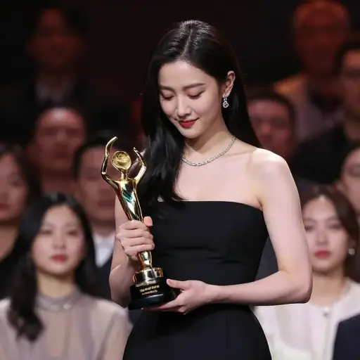 她以真正的谦逊接受了这个 prestigious 奖项。