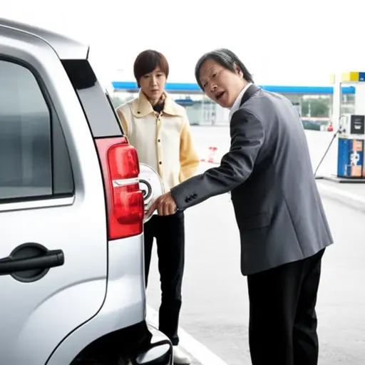 这辆车的油箱是空的，我们需要汽油。