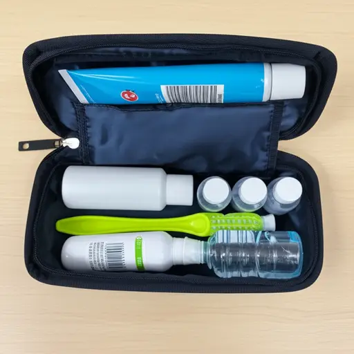 我买了一个旅行洗漱包，里面什么都有。