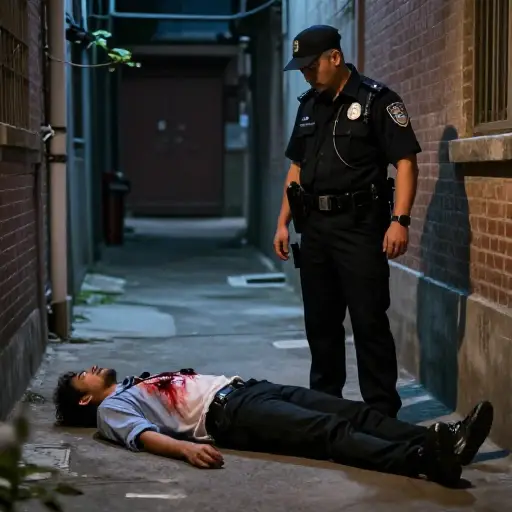 警察发现了被刺死的男子。