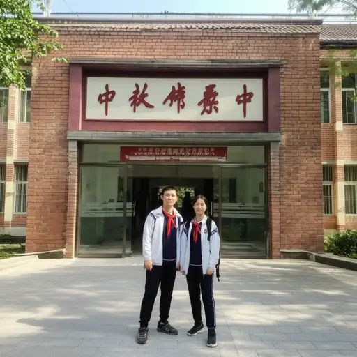 我们同时到达了学校。