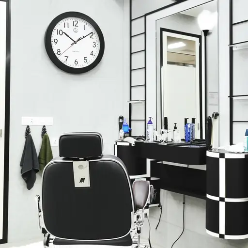 我在理发店预约了四点钟。