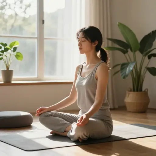 她每天瑜伽和冥想的生活制度让她保持健康和平静。