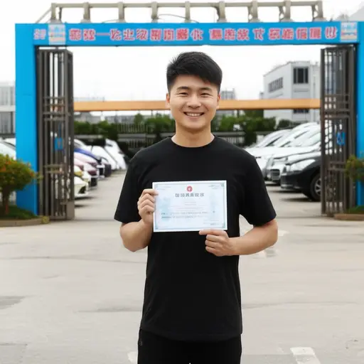 终于，他通过了驾驶考试。