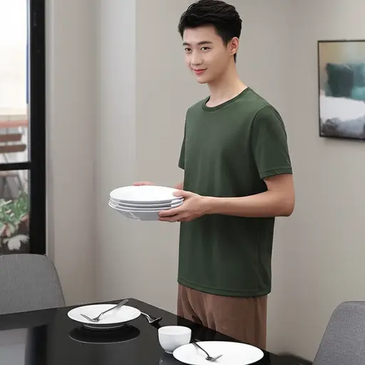 你能帮我拿一下这些盘子吗？