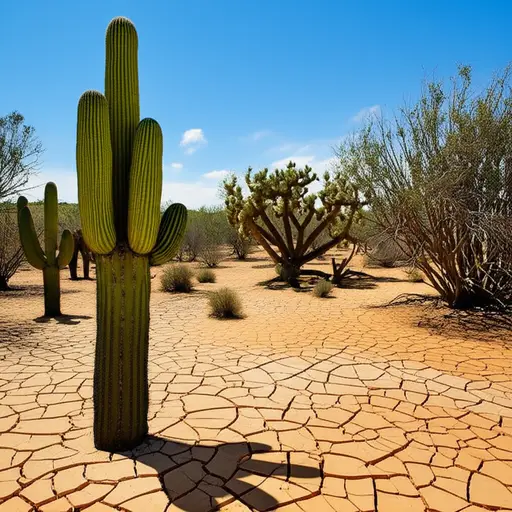 沙漠植物适应干燥的条件。