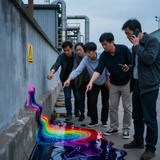 当地居民注意到工厂的化学品泄漏后，迅速发出了警报。