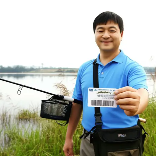 他获得了一份钓鱼许可证。