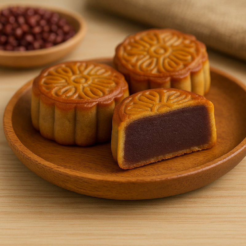 大家都喜欢吃甜甜的豆沙月饼。