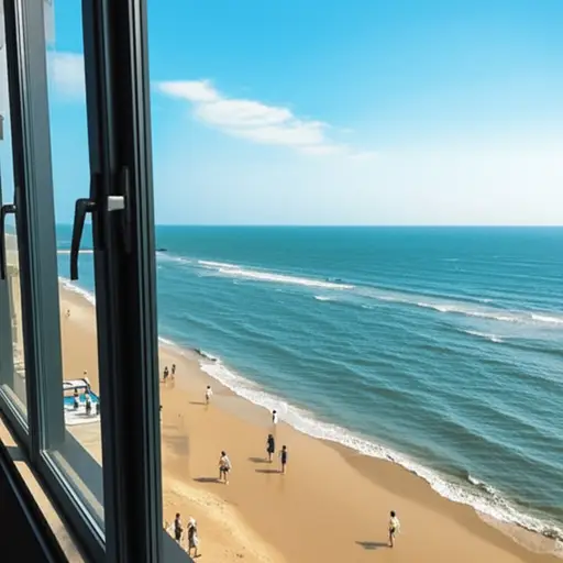 这家酒店的主要卖点是它靠近海滩的优越位置。