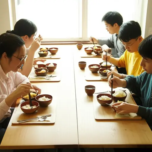 他们默默地吃完了午餐。