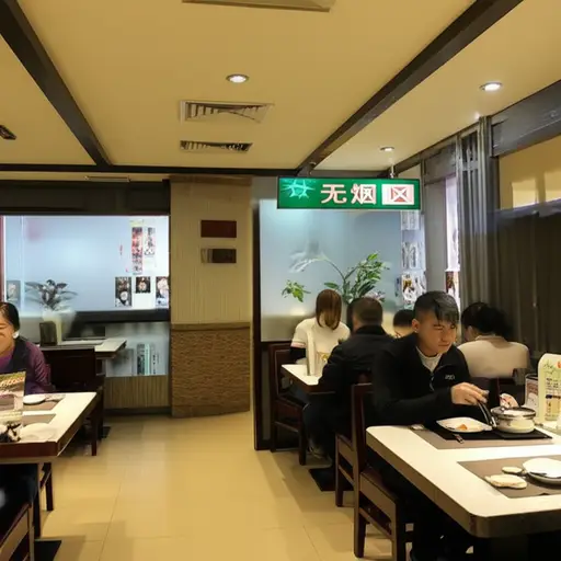 这家餐厅为顾客设有一个单独的无烟区。