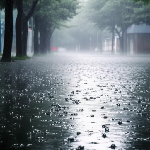 雨一整天都下得很大。