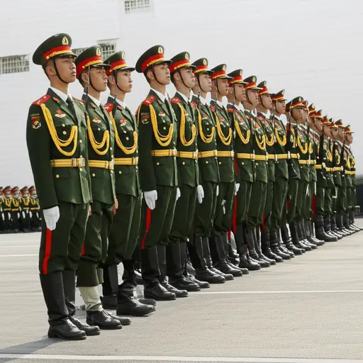 士兵们在阅兵场上集合。