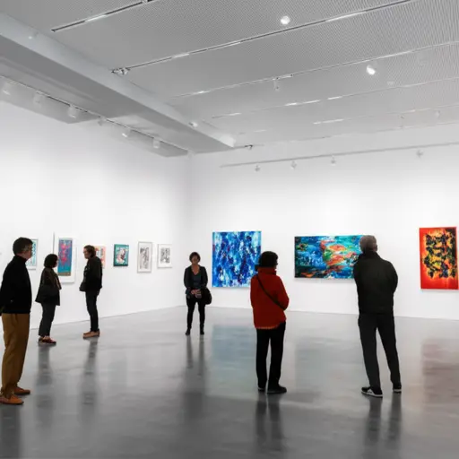 新画廊展示现代绘画。