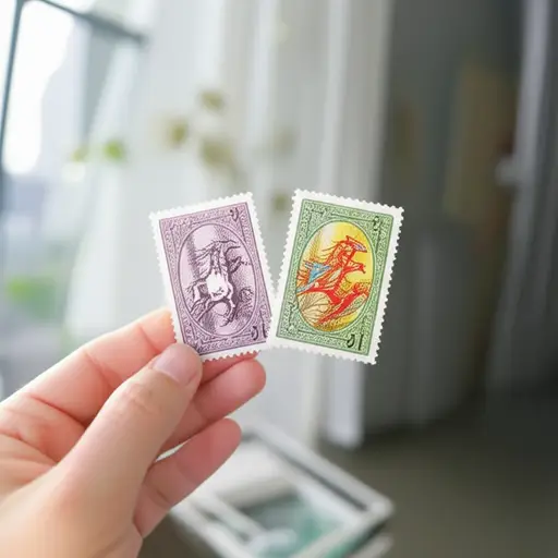 通过交换，我得到了两枚非常稀有的邮票。