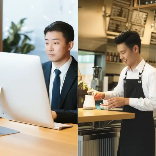 他除了全职工作外还兼职。