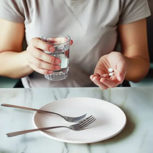 我每天饭后吃一次药。