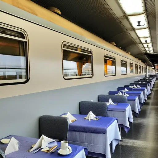 餐车位于火车的前部。