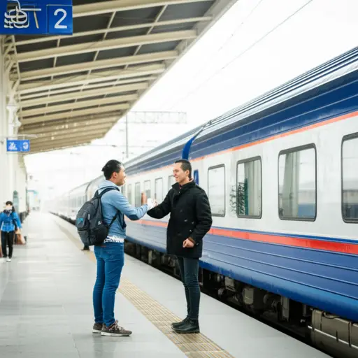 我们在车站见面了。