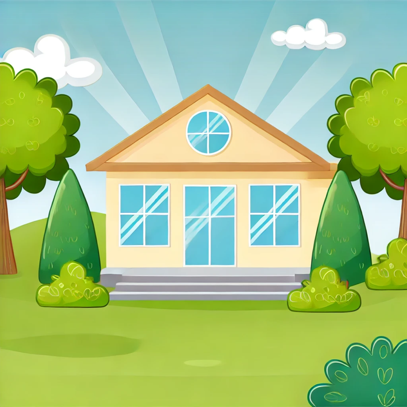 我们可以看到树旁边有一栋建筑。