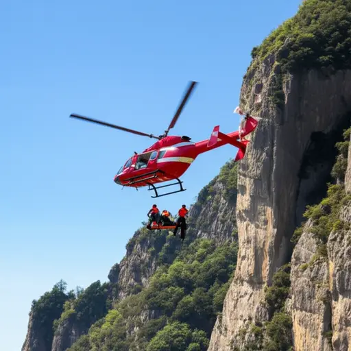 直升机是一种用于救援行动的多功能航空器。