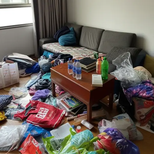 他们把公寓弄得一团糟。