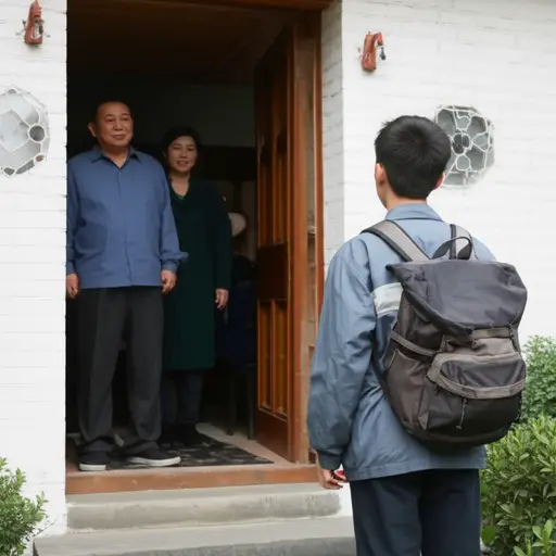 他十八岁时离开了家。