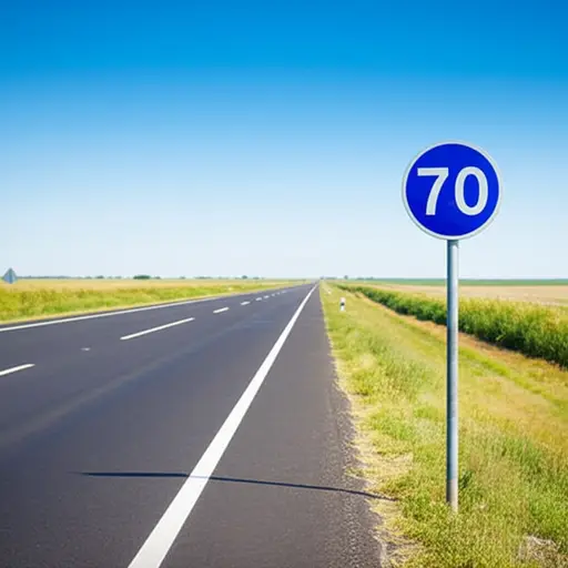 这条路上允许的最高速度是每小时70英里。