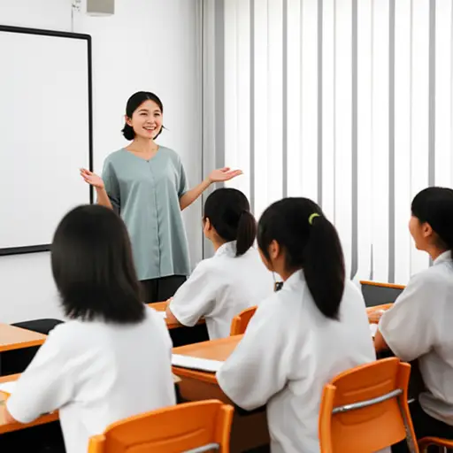 老师指导我们英语以提高口语技能。