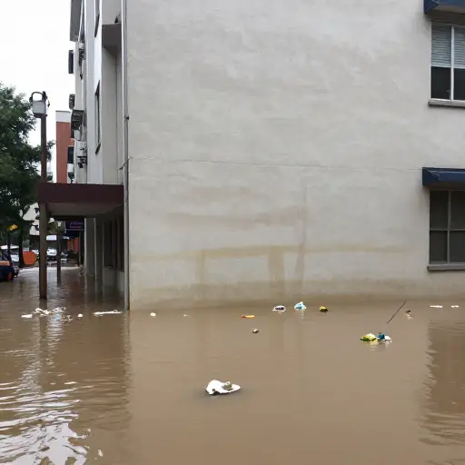 洪水后水位高达10米。