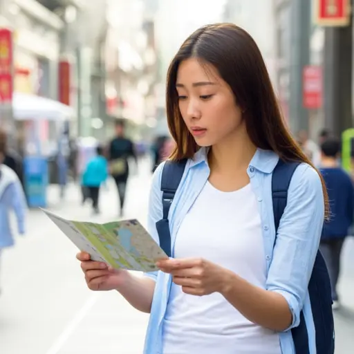 她独自旅行时遇到了一些困难。