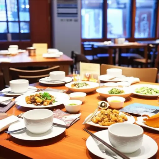 我们在餐厅吃晚饭。