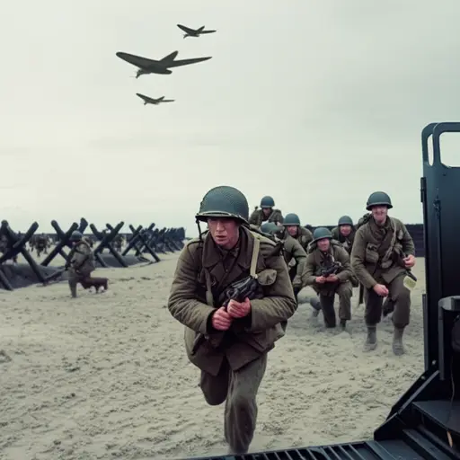 士兵们在诺曼底战役中英勇作战。